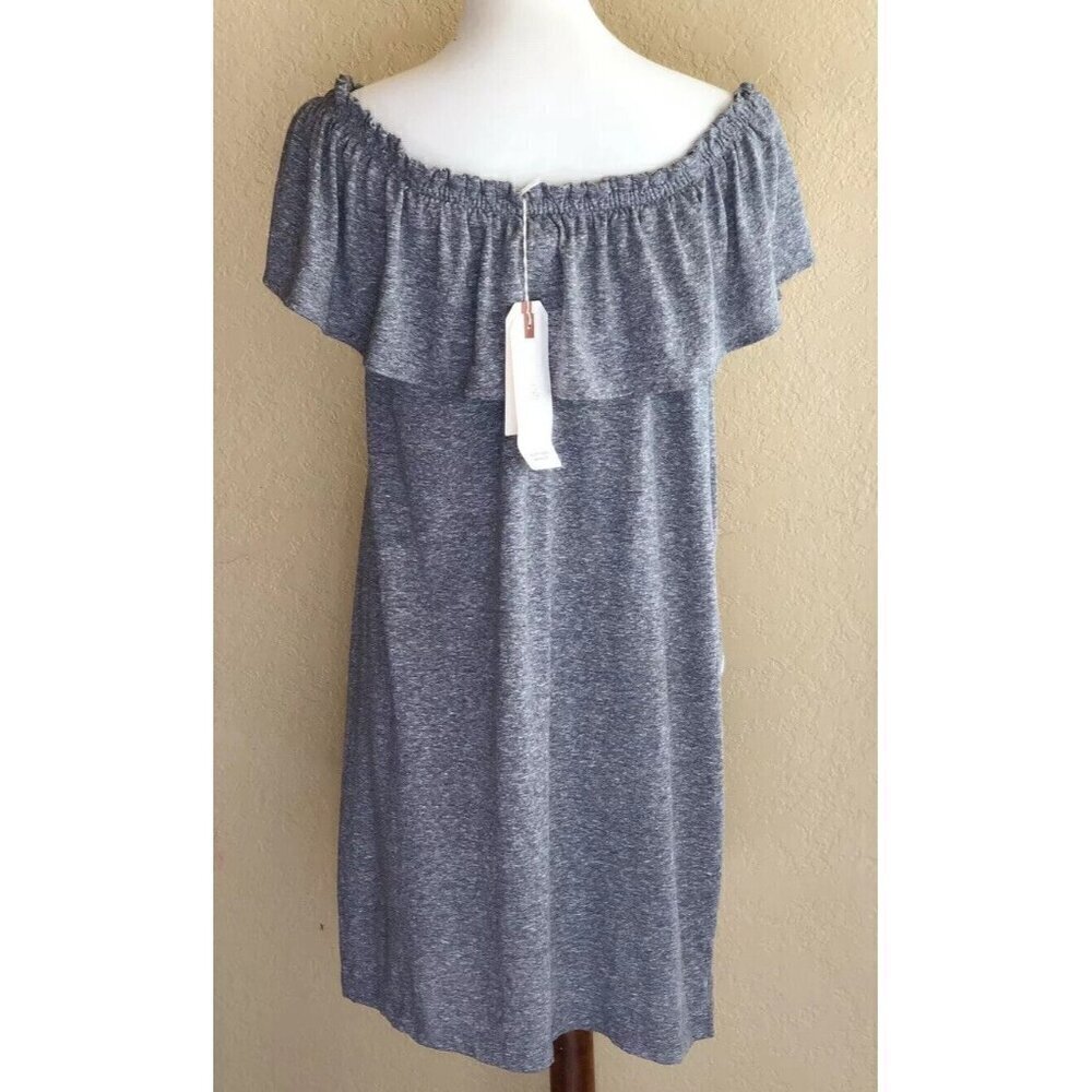 New Current/Elliott Women's The Ruffle Jersey Off-the-Shoulder Dress Size 1 - Picture 3 of 11